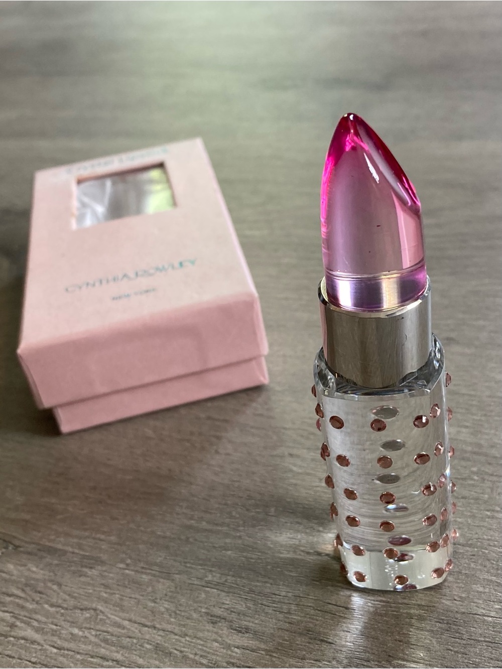 Cynthia Rowley Pink Crystal Lipstick with Clear Studded Case - Picture 5 of 7
